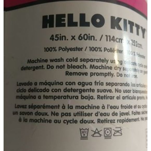 Hello Kitty Fleece Blanket Throw 45 x 60 in NEW - Picture 3 of 4